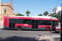 städtische Busse in Sevilla Spanien